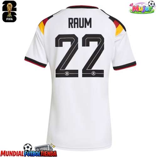 Camiseta Alemania David Raum #22 Primera Equipación Replica Mundial 2026 para mujer mangas cortas